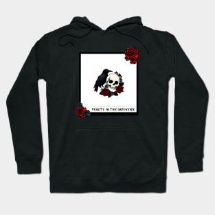 Beauty in the darkness | Skull with Roses and a Raven Hoodie